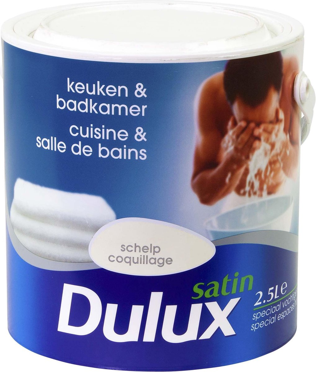 Uitverkoop - Dulux Keuken & Badkamer Verf - Schelp - Satin - 2.5L