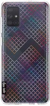 Casetastic Samsung Galaxy A71 (2020) Hoesje - Softcover Hoesje met Design - Rainbow Squares Print