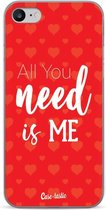 Casetastic Apple iPhone 7 / iPhone 8 / iPhone SE (2020) Hoesje - Softcover Hoesje met Design - All you need is me Print