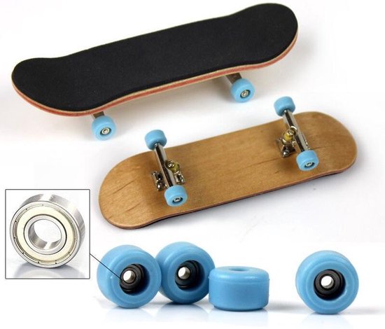 WiseGoods Premium Vinger Skateboard – Fingerboard – Houten Speelgoed –  Blauwe Wieltjes | bol.com