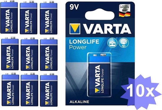 Varta - Batterij - Blok E - High Energy Alkaline - 9 Volt - 10 stuks |  bol.com