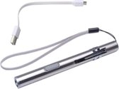 Zaklamp USB Oplaadbaar - Zaklamp Sleutelhanger - Metalen Kleine Zaklamp - LED Zaklamp 13 CM