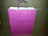 Papieren draagtas gedraaide greep 32 +12 x 41 cm pink (50 stuks)