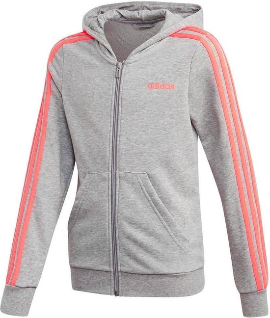 adidas - YG Essentials full zip hoodie - Kindervest - Grijs | bol.com