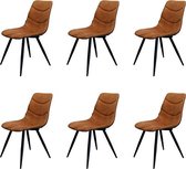 Stoel crazy cognac - set van 6 - Kuipstoel - Eetkamerstoel