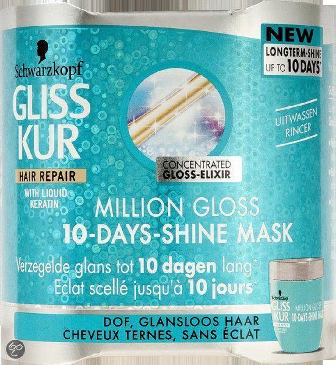 3 x Gliss Kur Million Gloss - 150 ml - Haarmasker