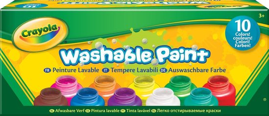 teugels Fobie Stuwkracht Crayola 10 Potjes met afwasbare verf | bol.com