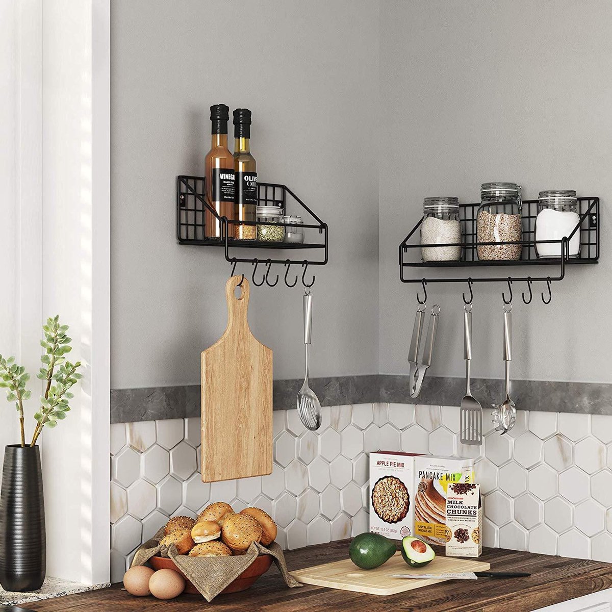 Vintage wandmontage kledingstang - industriële stijl - 90 cm - goud