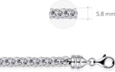 Jewels Inc. - Ketting - Ring Fantasie - 5.8mm Breed - Lengte 43cm - Gerhodineerd Zilver 925