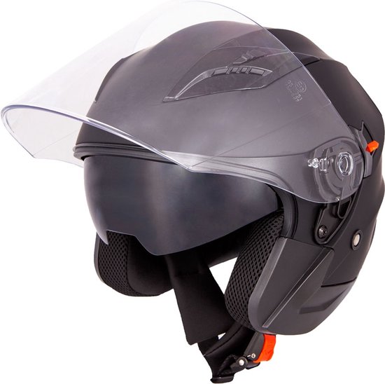 VINZ Navarra Jethelm met Zonnevizier - Scooter Helm / Brommer Helm /  Motorhelm / Helm... | bol.com