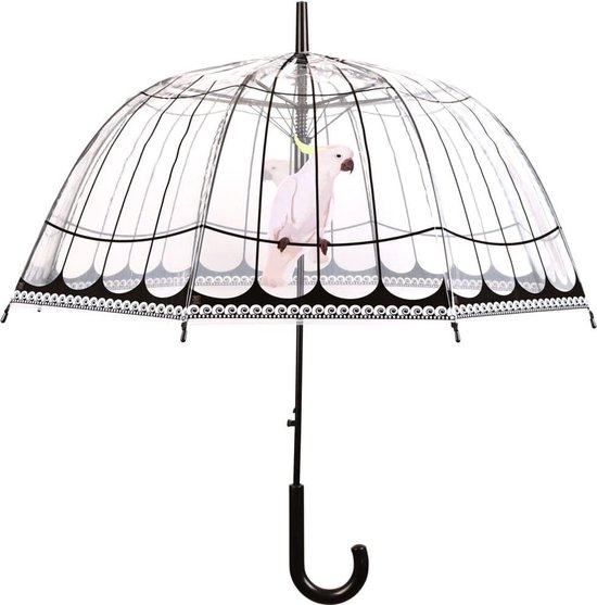 Paraplu vogelkooi transparant / zwart