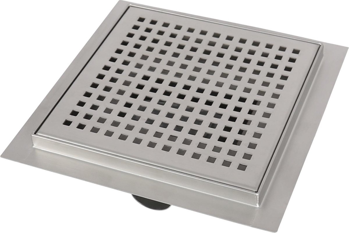 Douchegoot Met flens Vierkant 20 x 20 cm RVS