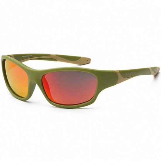 KOOLSUN® Sport - kinder zonnebril - Army Green Orange - 6-12 jaar - UV400 - Categorie 3