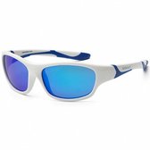 KOOLSUN® Sport - kinder zonnebril - Wit Koningsblauw - 6-12 jaar - UV400 - Categorie 3
