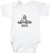 Rompertjes baby met tekst - Let the adventure begin - Romper wit - Maat 50/56