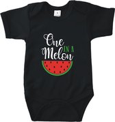 Rompertjes baby met tekst - One in a melon - Romper zwart - Maat 50/56