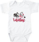 Rompertjes baby met tekst - Mr. Valentine - Romper wit - Maat 50/56