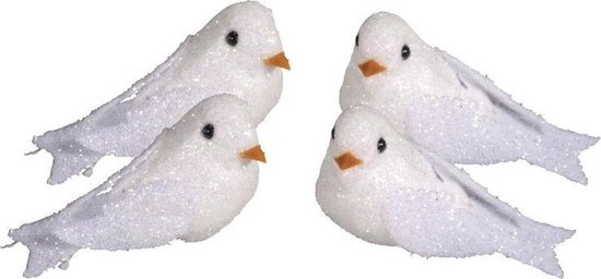 spontaan verkouden worden Dag 8x Witte decoratie duiven met glitters 5 cm - Vogel decoratie - Bruiloft en  huwelijk... | bol.com
