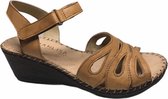 Manlisa velcro dames sandaal cognac mt 37