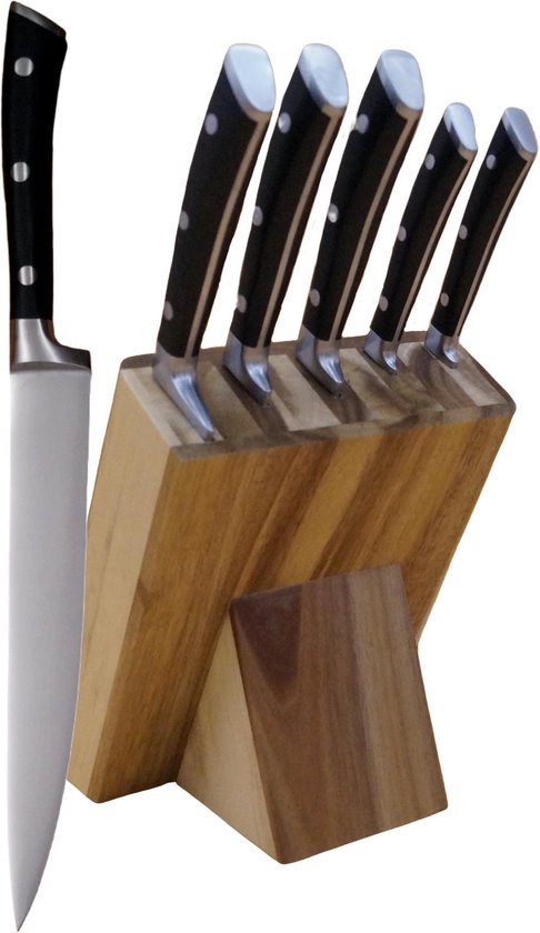 uitvoeren Validatie Wapenstilstand Kingknive Messenblok inclusief Messen 6 delig - messenset - messenblokken -  messen set | bol.com