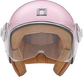 Trendy jethelm voor de scooter - Fashionhelm voor de scooter - Scooterhelm - Snorfietshelm - Roze Pastel - S