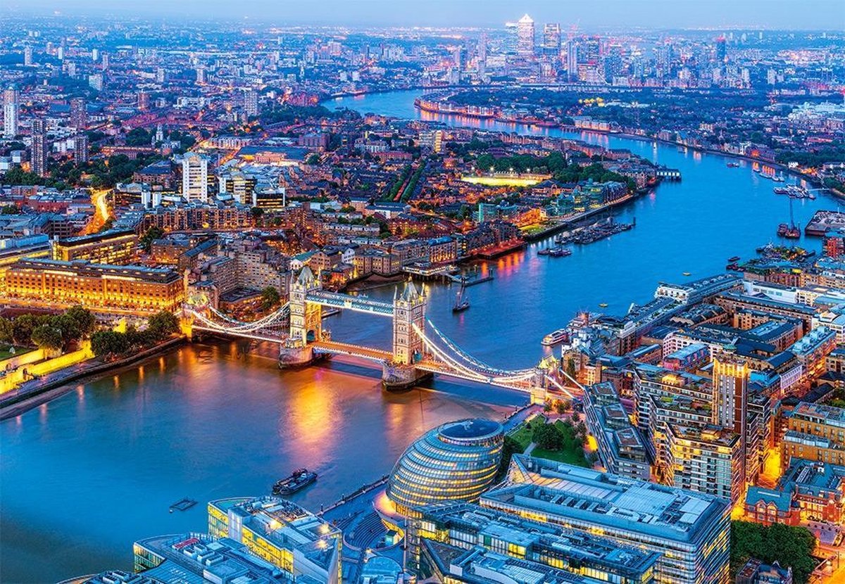 Castorland Aerial View of London – Puzzel – 1.000 stukjes – Satijnen afwerking – Perfecte pasvorm – Europese kwaliteit — afbeelding 2
