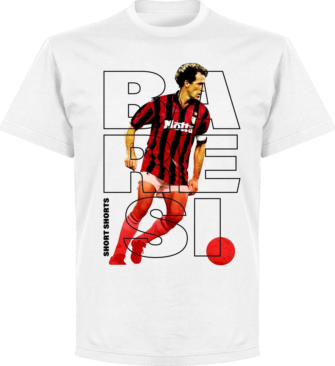Baresi Short Shorts T-shirt - Wit - XXL