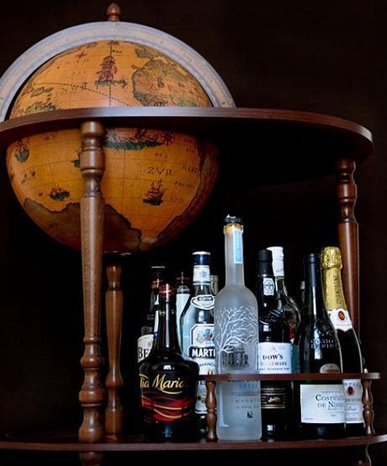 Laan Waterig Glad Houten globebar met serveertafel - Giasone - drank wereldbol - ∅40 cm |  bol.com