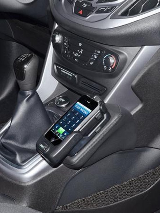 KUDA Console Porta Navigatore In Similpelle Per Audi A1 (dal 09/2010) – Nero – Supporto Integrato Per Cavi - 2