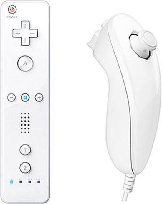 Controller & Nunchuk Geschikt voor Wii & Wii U met Motion Plus - Wit