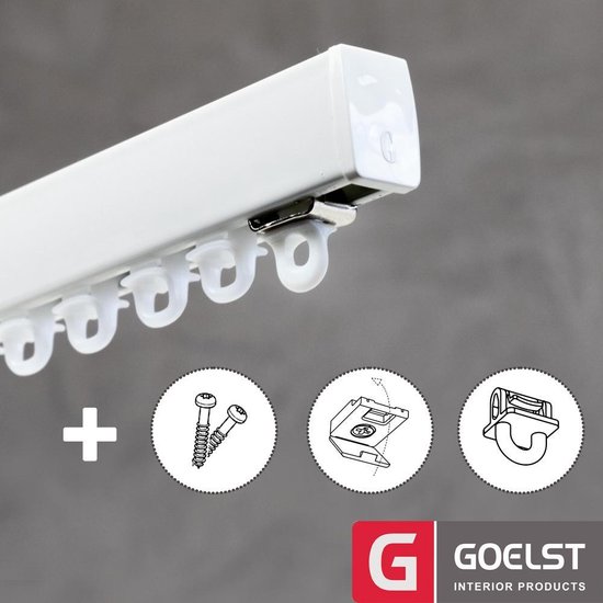Goelst 4800 | Premium Gordijnrail Set Compleet voor Zware gordijnen | 3  meter (inkortbaar) | bol.com