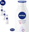 NIVEA Repair & Care Bodylotion - Body Care - Zeer droge huid - Hydrateert 72 uur lang - Bevat verzachtend panthenol - 3 x 400 ml voordeelverpakking