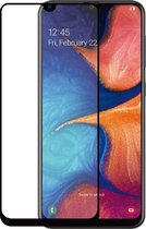 Grab 'n Go flat tempered glass screenprotector - Voor Samsung Galaxy A20e - Zwart frame