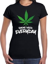 Smoke weed everyday fun t-shirt zwart voor dames - Wiet shirt XXL