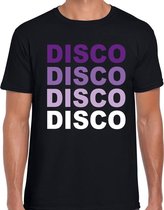 Disco feest t-shirt zwart voor heren - discofeest / party shirt - 70s / 80s party outfit M