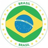 75x Bierviltjes Brazilie thema print - Onderzetters Braziliaanse vlag - Landen decoratie feestartikelen