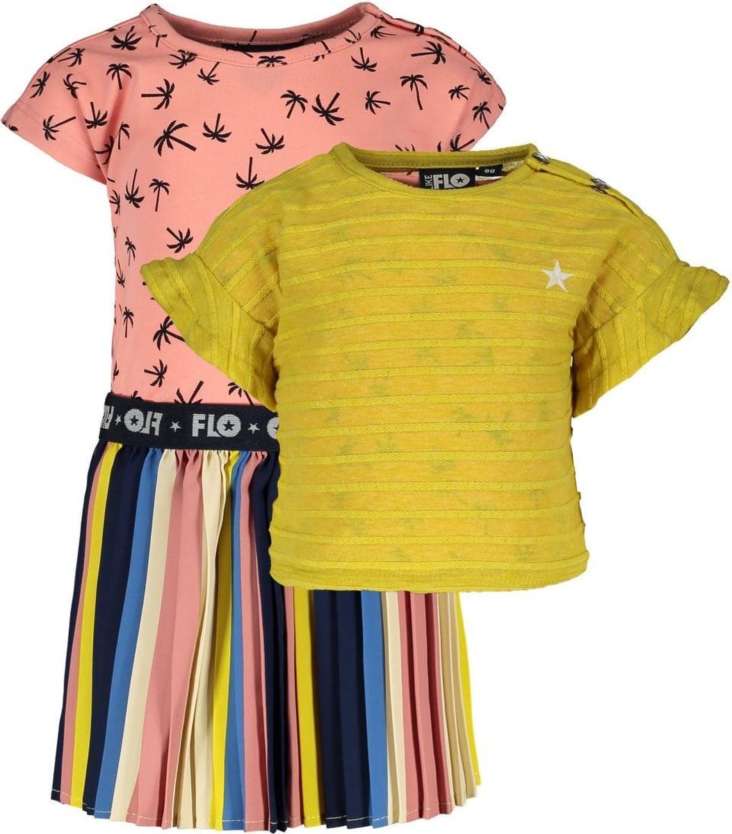 Like Flo Meisjes jurken Like Flo Flo baby girls 2pc multi stripe dres geel 68 bol