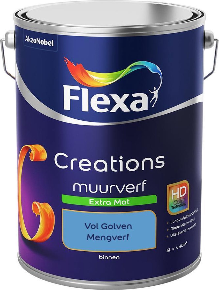 Flexa Creations Muurverf - Extra Mat - Mengkleuren Collectie - Vol Golven - 5 liter