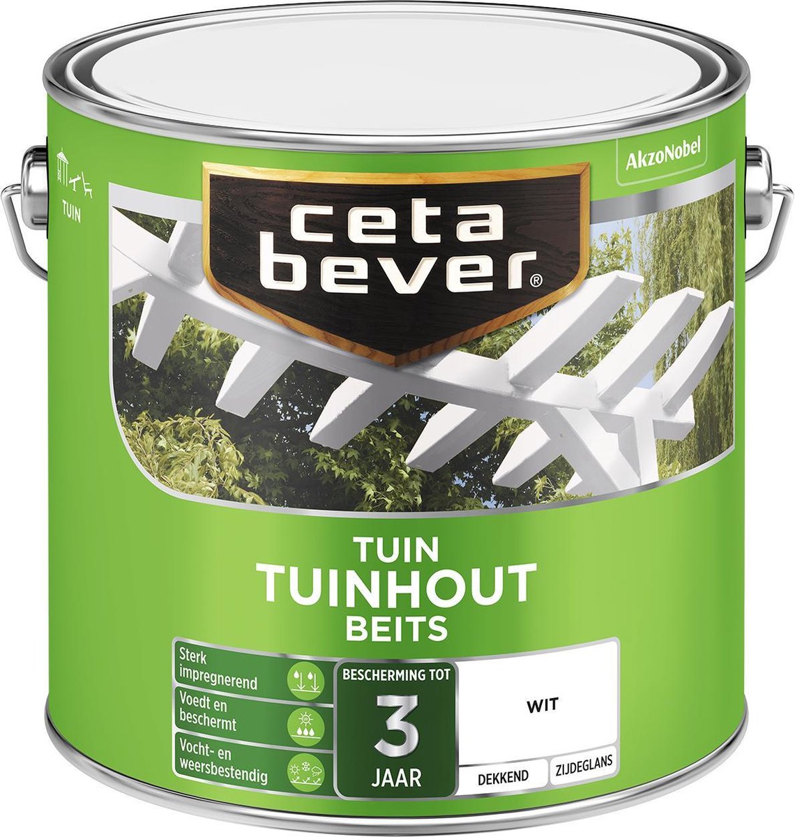 CetaBever Tuinhout - Zijdeglans - Wit 2,5 liter bol.com