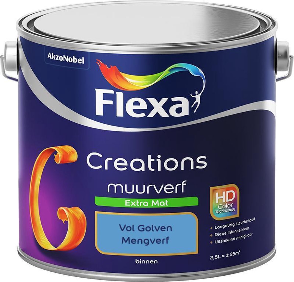 Flexa Creations Muurverf - Extra Mat - Mengkleuren Collectie - Vol Golven - 2,5 liter