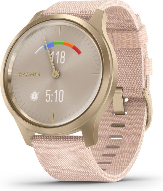 Garmin Vivomove Style - Hybride Smartwatch - Echte wijzers - Verborgen touchscreen - 40mm - Champagne/Dust Rose