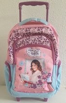 Disney Violetta Rugzaktrolley  in de kleuren roze / licht blauw Paars met opdruk.