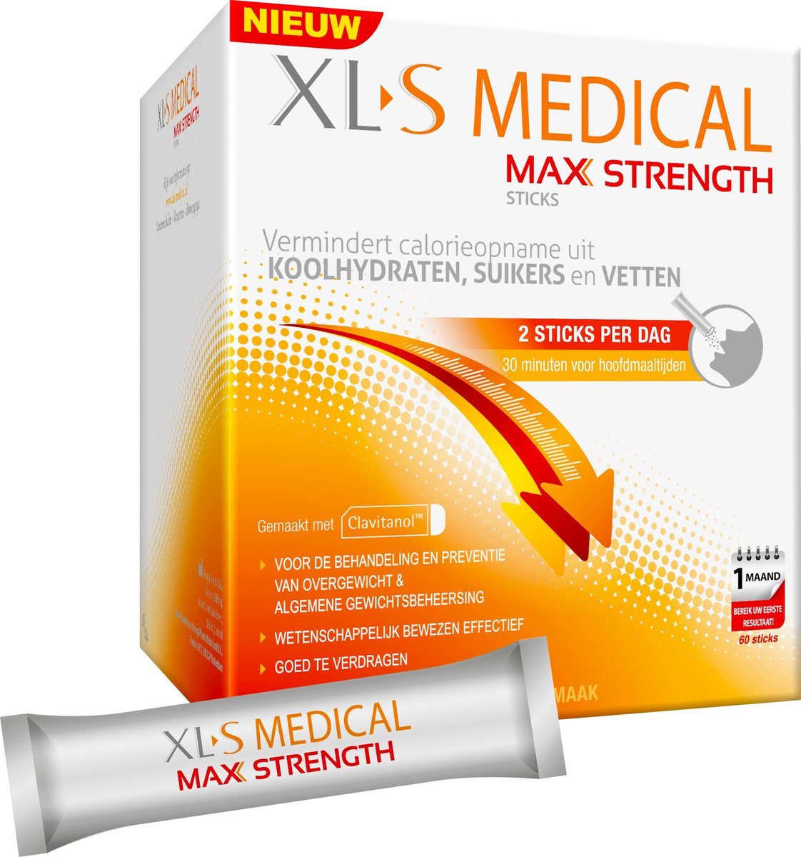Goedkoopste XL-S Medical Max Strength Afslanksupplement - 60 poedersticks - Eetlustremmer