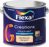 Flexa Creations - Muurverf Zijde Mat - Mengkleuren Collectie - Iets Walnoot  - 2,5 liter
