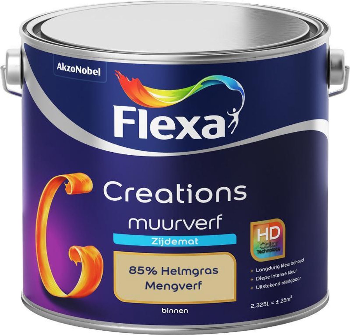 Flexa Creations - Muurverf Zijde Mat - Mengkleuren Collectie - 85% Helmgras - 2,5 liter