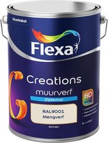 Flexa Creations - Muurverf Zijde Mat - Mengkleuren Collectie - RAL9001  - 5 liter