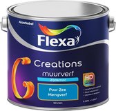Flexa Creations - Muurverf Zijde Mat - Mengkleuren Collectie - Puur Zee  - 2,5 liter
