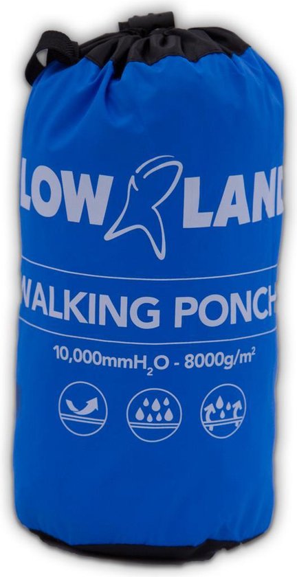 LOWLAND OUTDOOR® Wandelponcho - 100% waterdicht (10.000mm) - ademend (8.000g/M²) PFAS vrij! - Lowland Outdoor