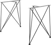 Tafelpoot - Meubelpoot - Set van 2 stuks - Kleur zwart - Afmeting (LxBxH) 62 x 22 x 72 cm