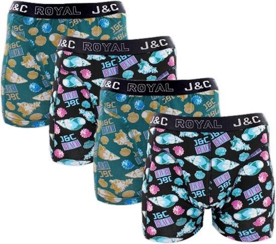 J&C Underwear heren boxershorts | Promopakket Beach | MAAT S | 4-pack